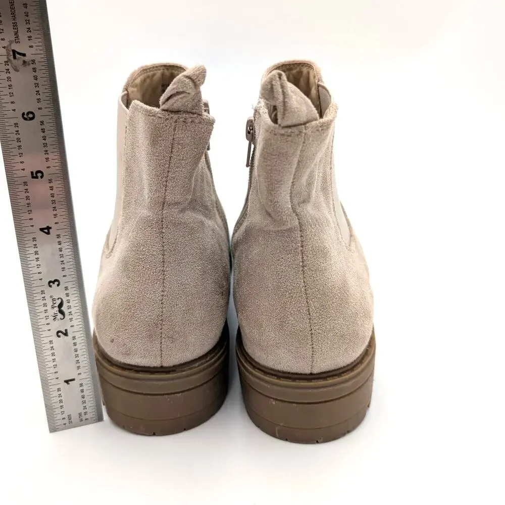 Nordstrom Raissa Girls Ankle Boots Shimmer Glitter Side Zip Tan Size US5M